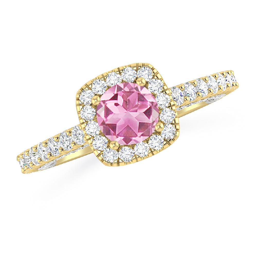 Yellow Gold - Pink Tourmaline