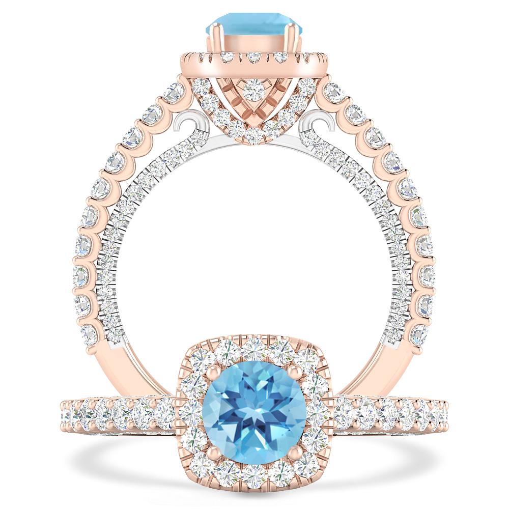 Rose Gold - Blue Topaz