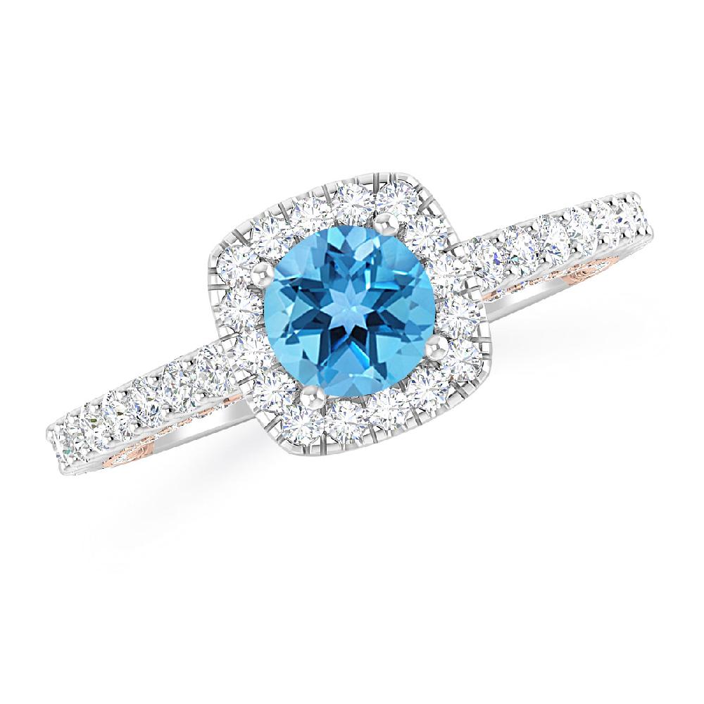 White Gold - Blue Topaz