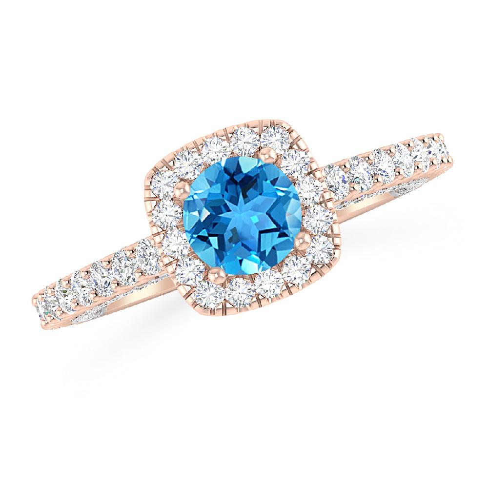 Rose Gold - Blue Topaz