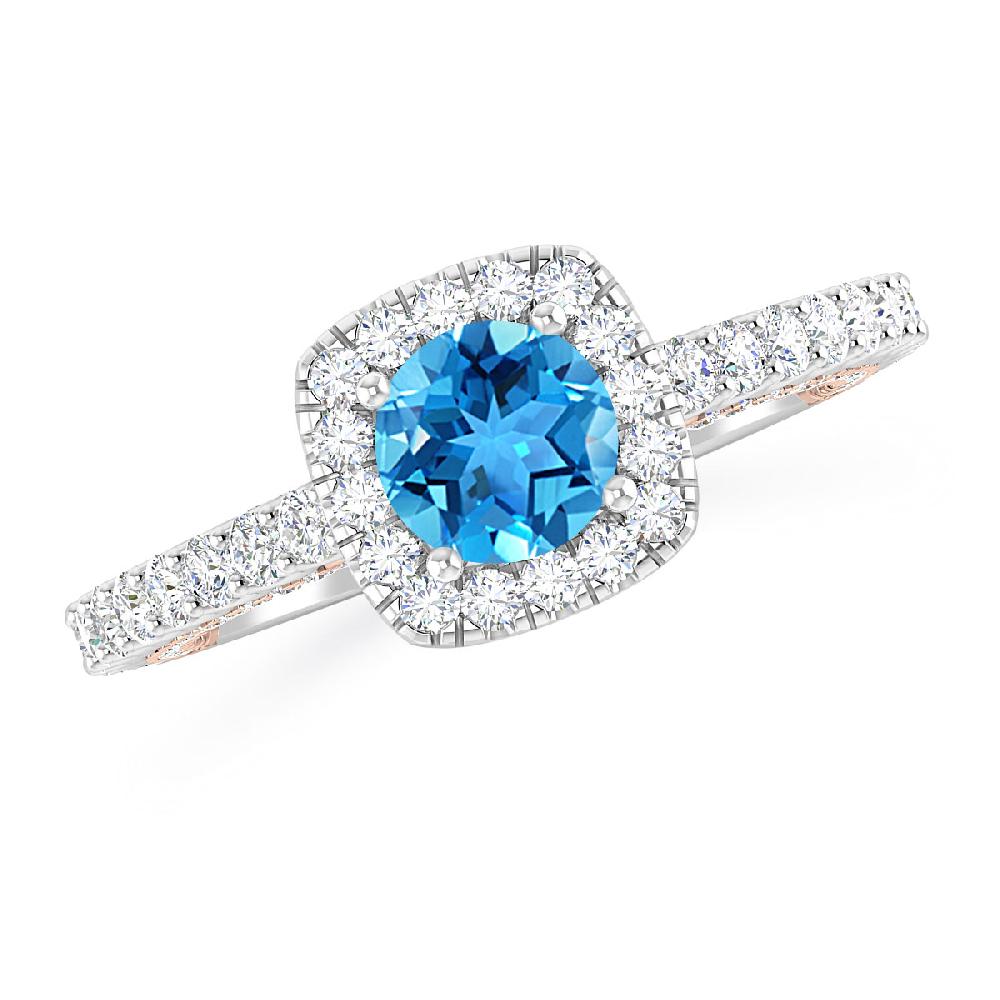 White Gold - Blue Topaz