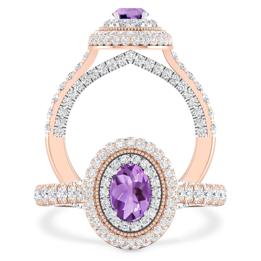 Rose Gold/White Gold - Amethyst