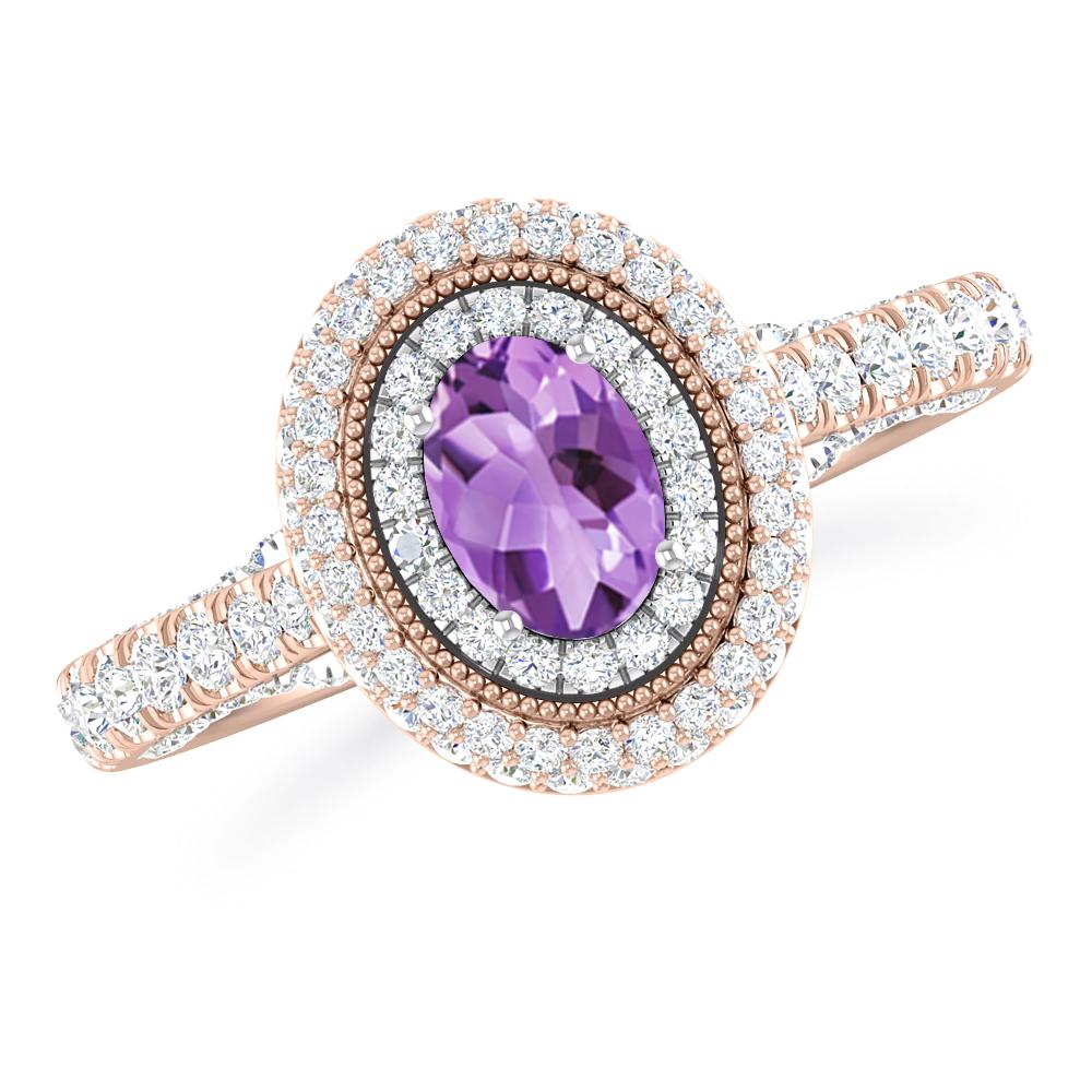 Rose Gold/White Gold - Amethyst