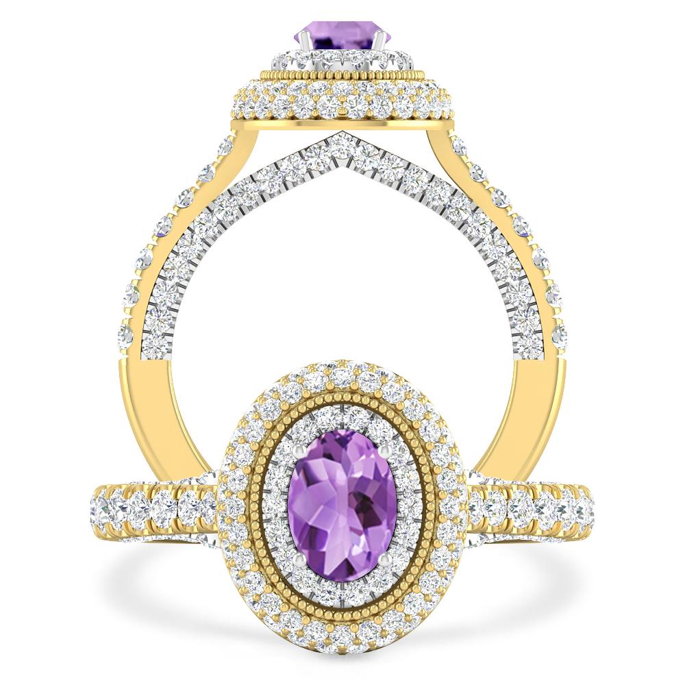 Yellow Gold/White Gold - Amethyst