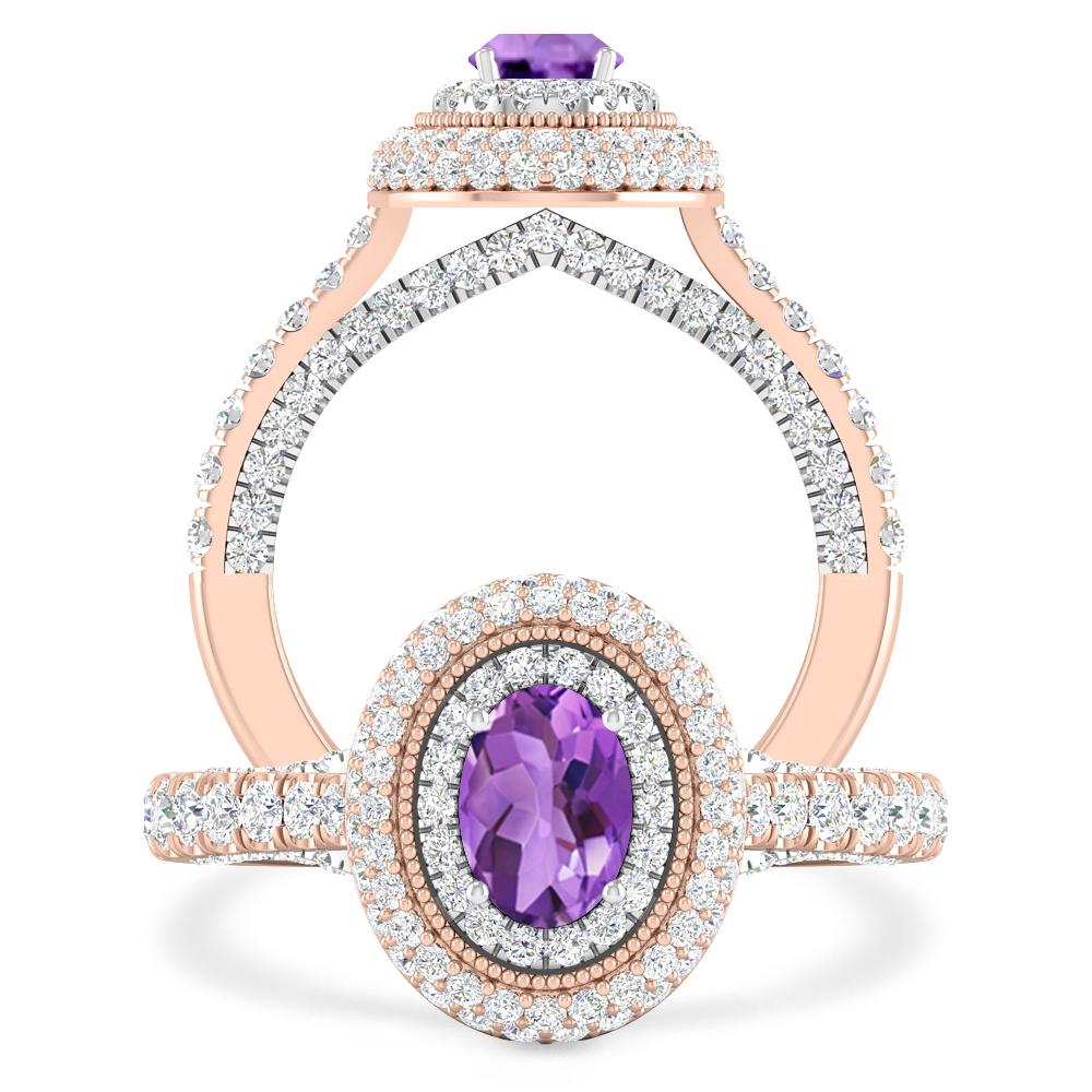 Rose Gold/White Gold - Amethyst