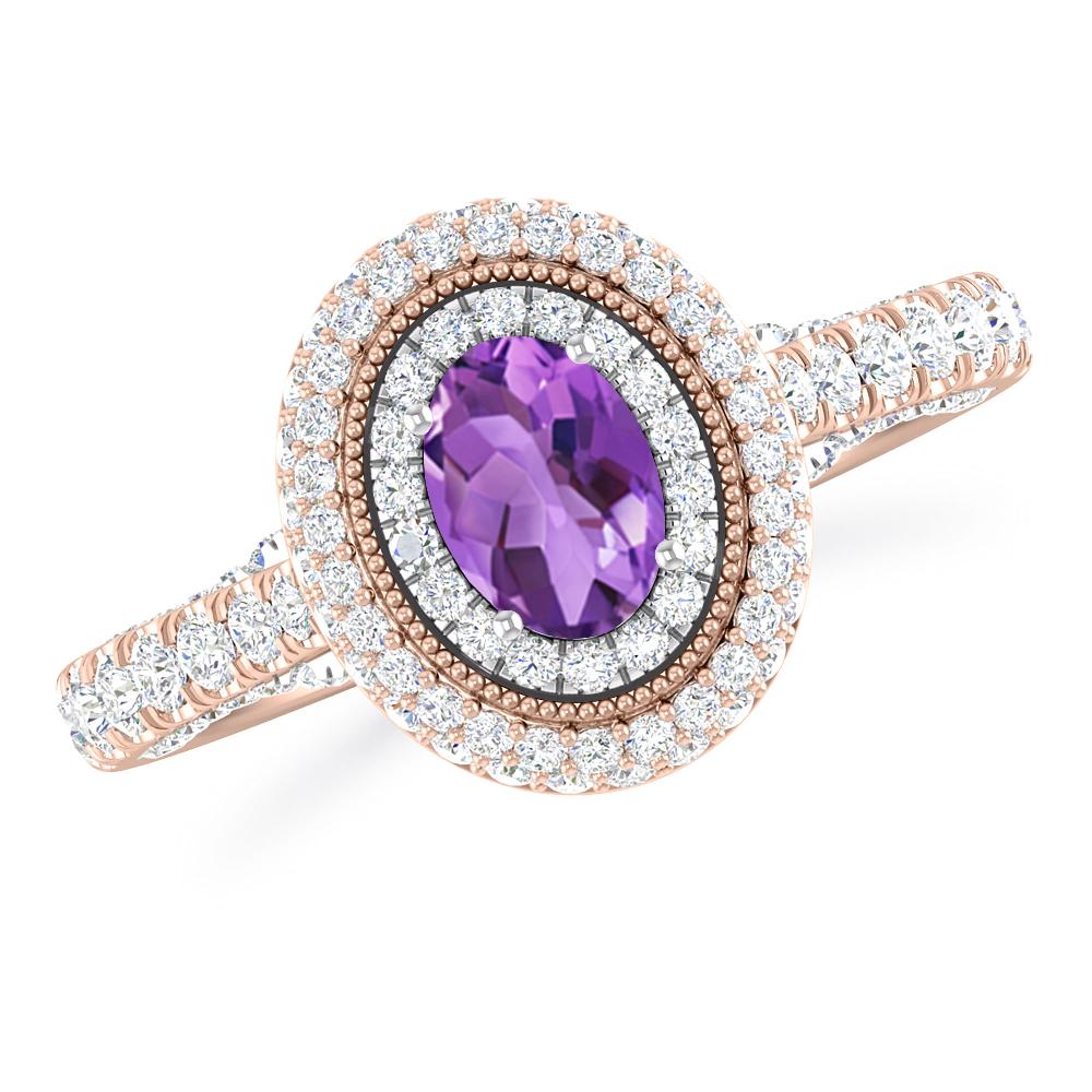 Rose Gold/White Gold - Amethyst