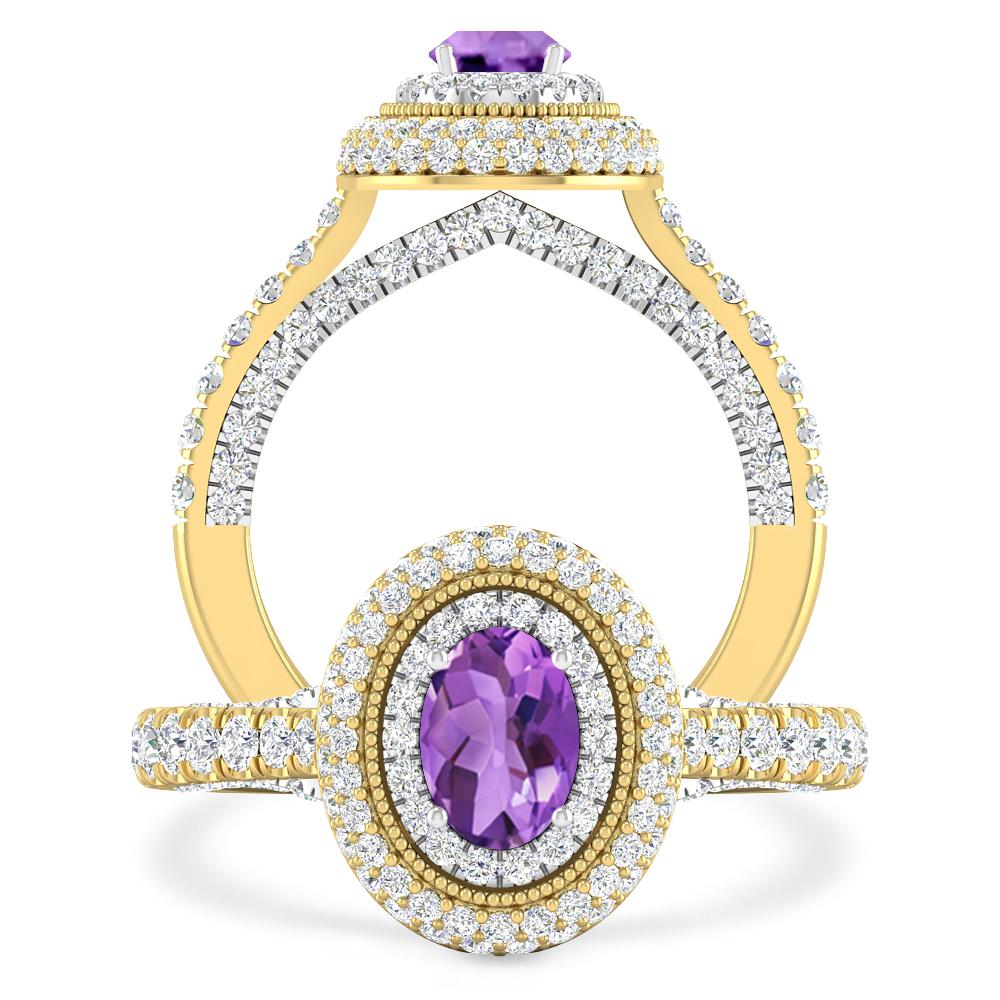 Yellow Gold/White Gold - Amethyst
