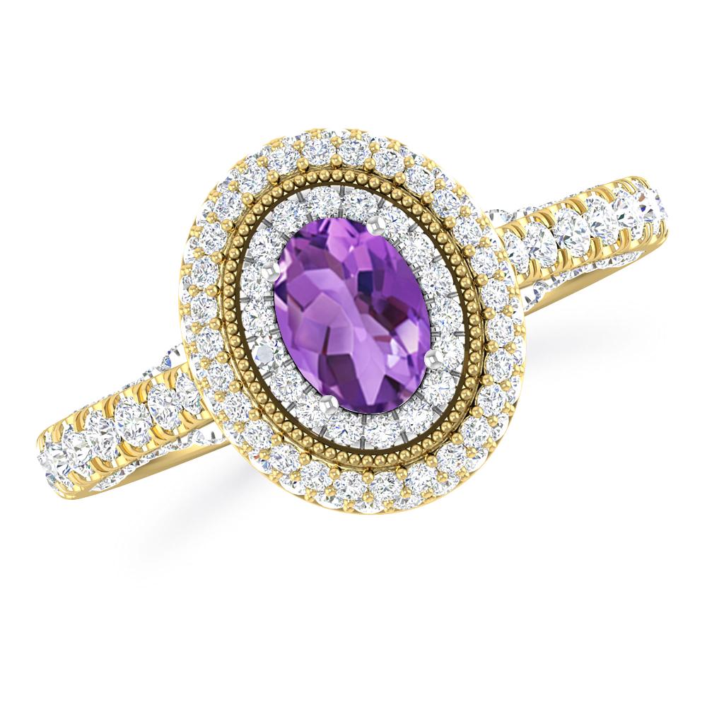 Yellow Gold/White Gold - Amethyst