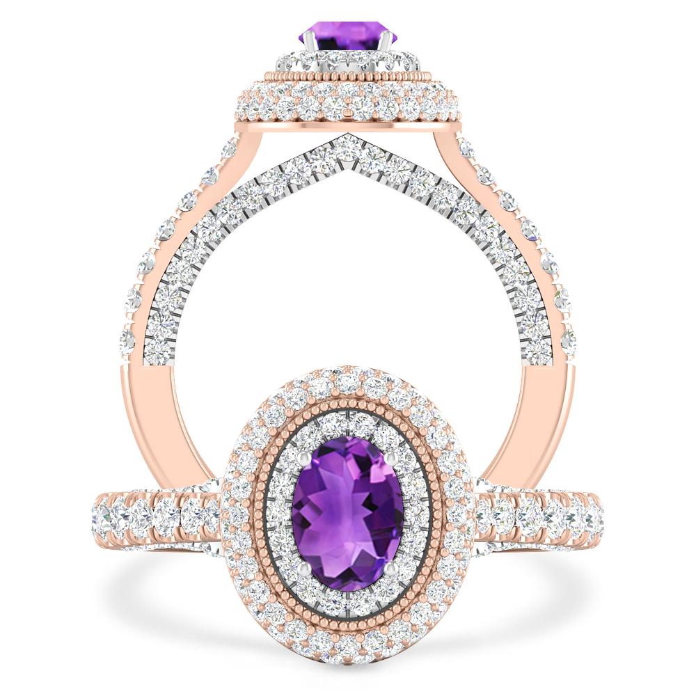 Rose Gold/White Gold - Amethyst