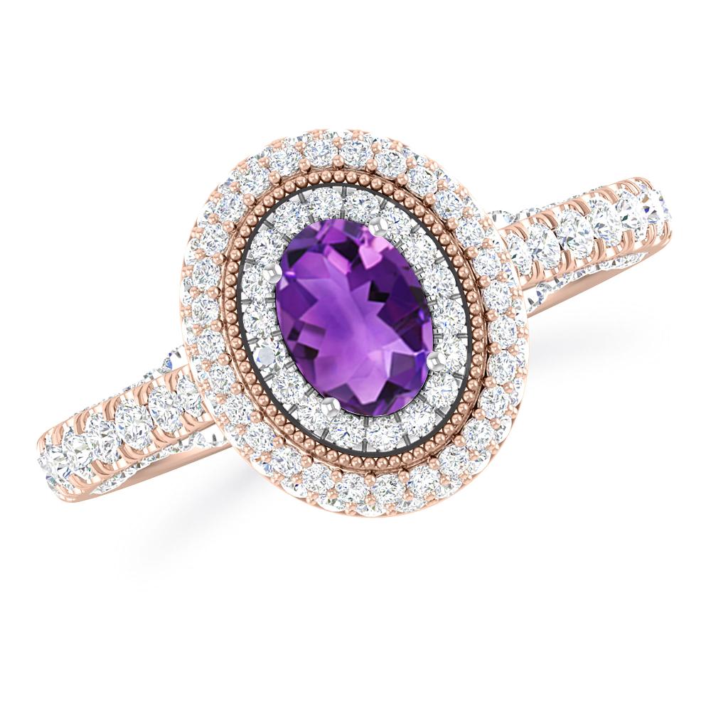 Rose Gold/White Gold - Amethyst