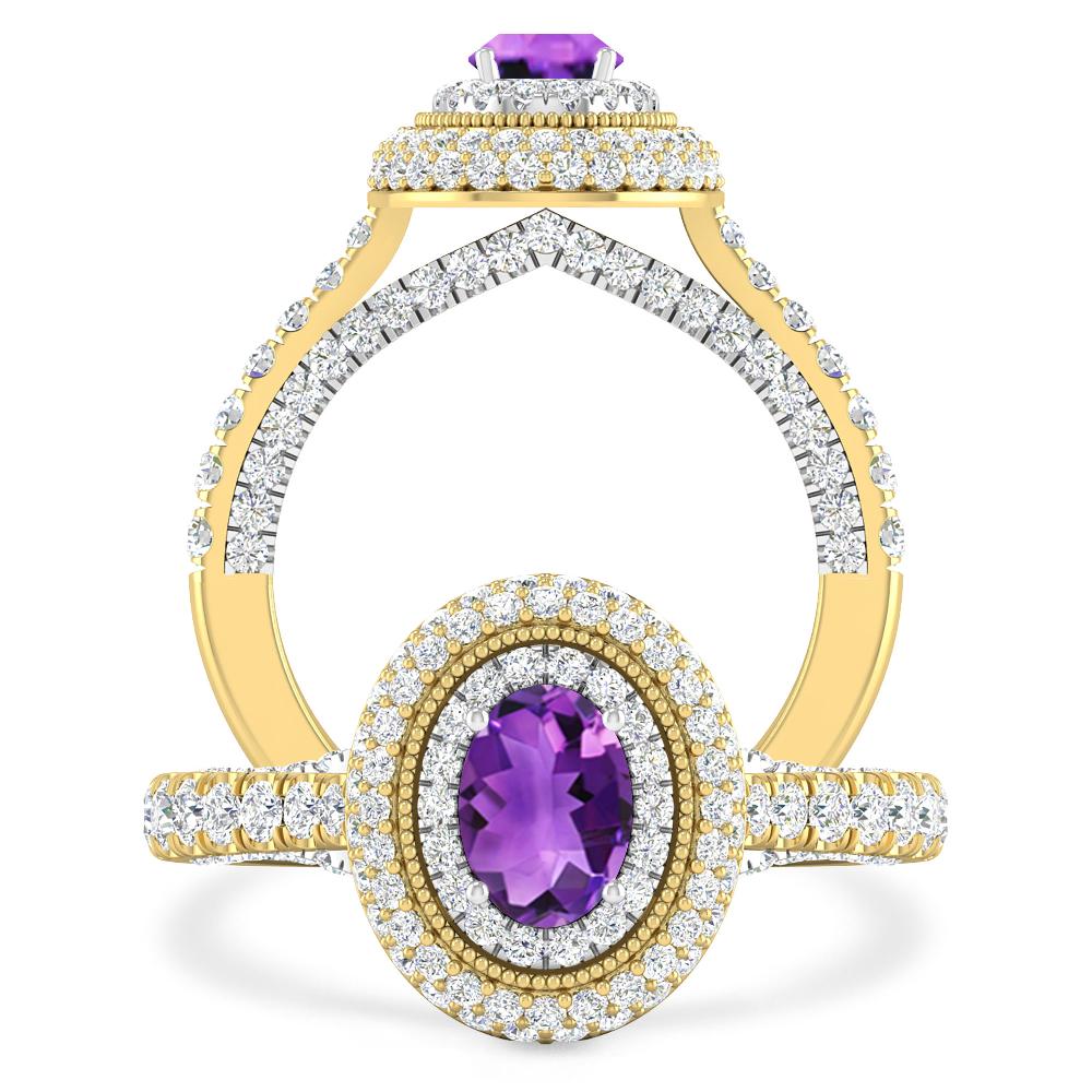 Yellow Gold/White Gold - Amethyst