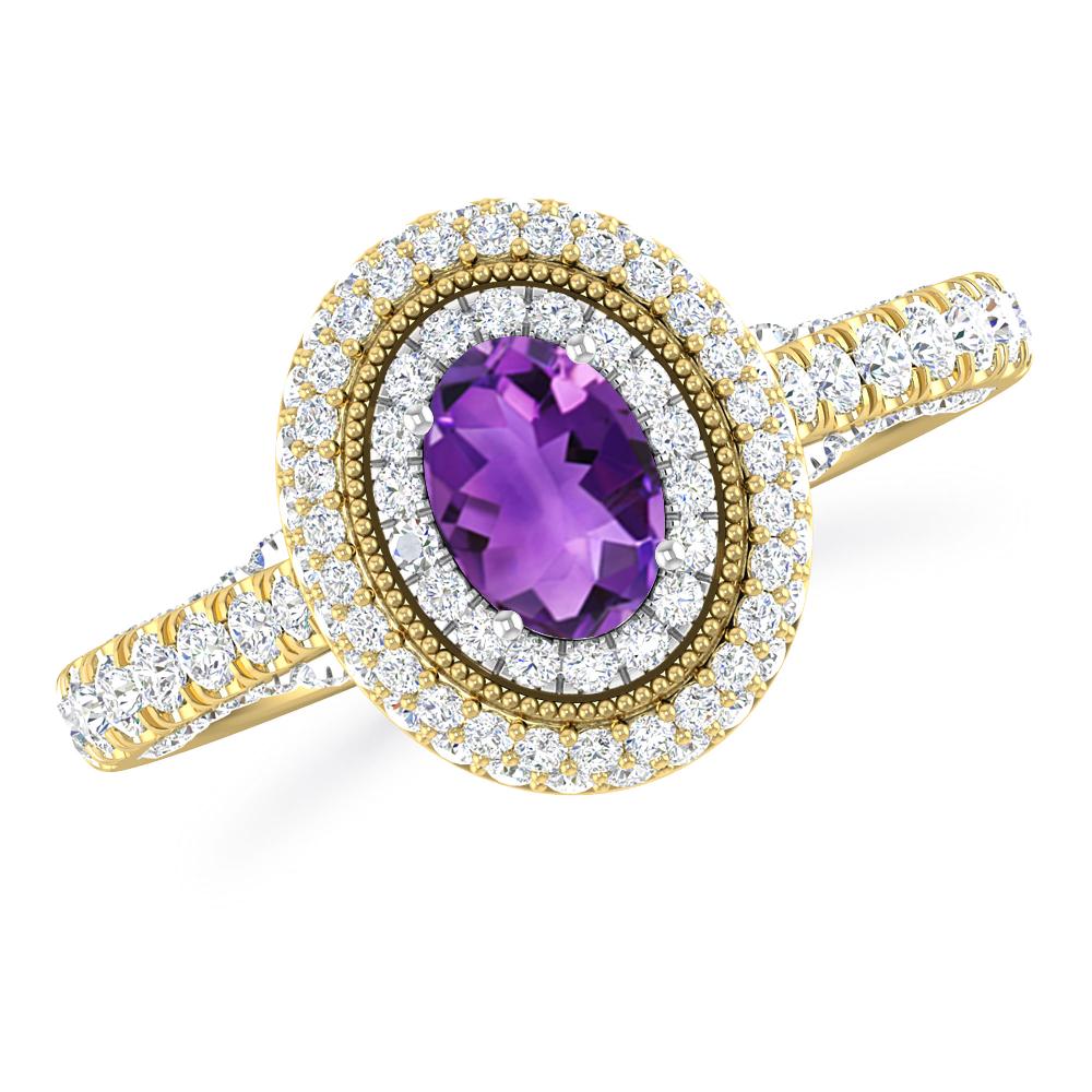 Yellow Gold/White Gold - Amethyst