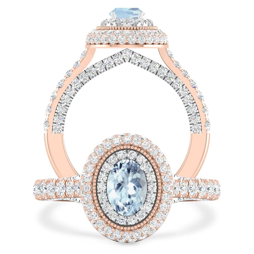 Rose Gold - Aquamarine