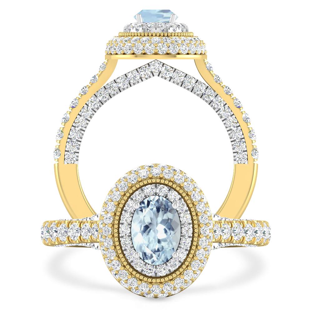 Yellow Gold - Aquamarine