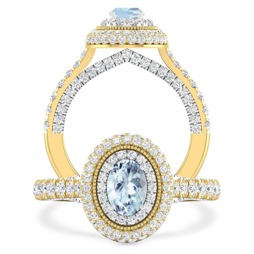 Yellow Gold/White Gold - Aquamarine