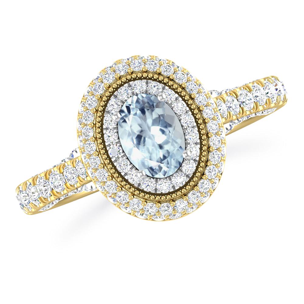 Yellow Gold/White Gold - Aquamarine