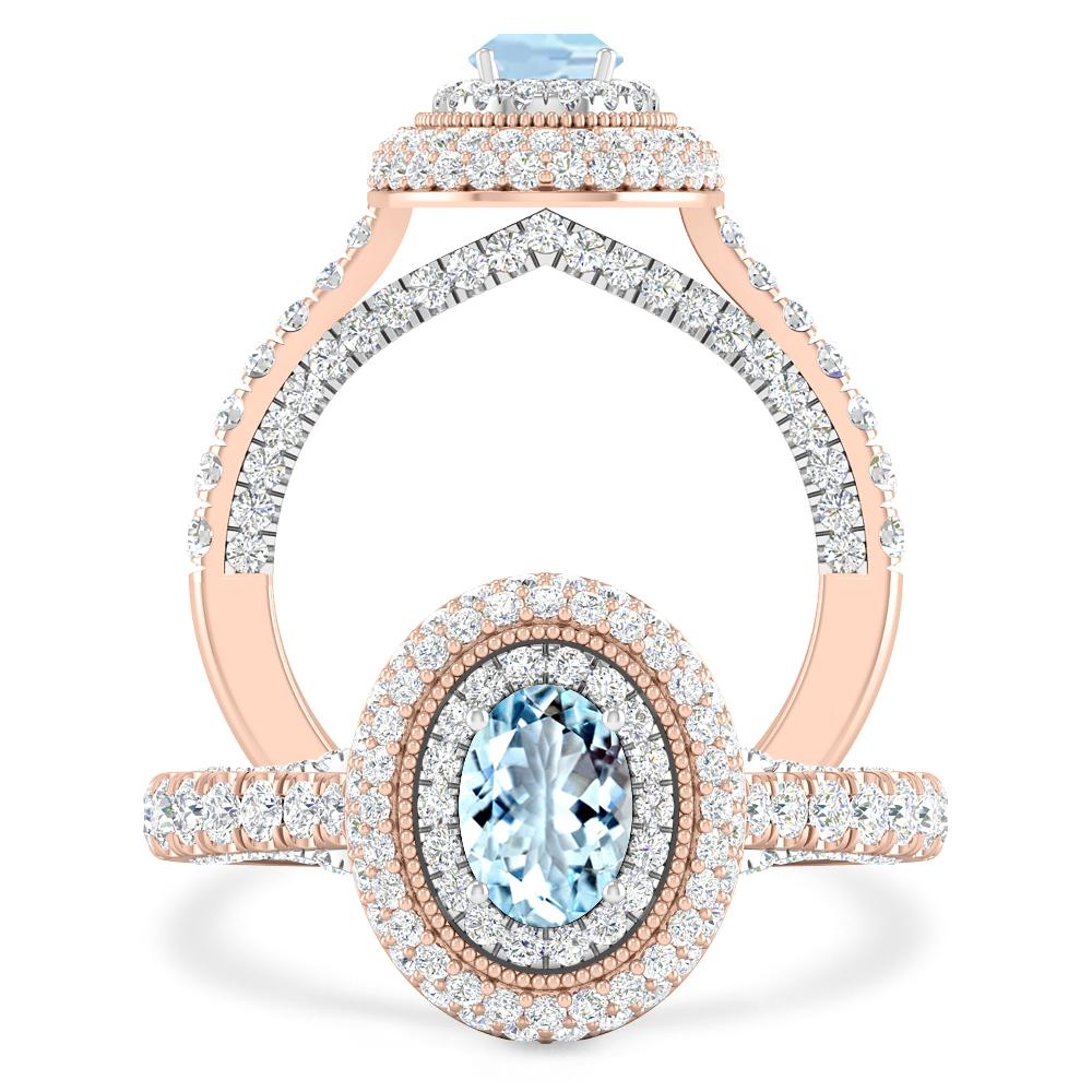 Rose Gold - Aquamarine