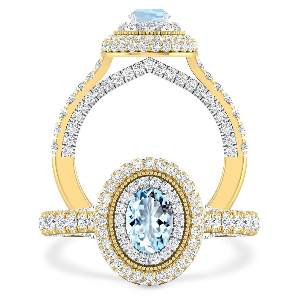 Yellow Gold - Aquamarine