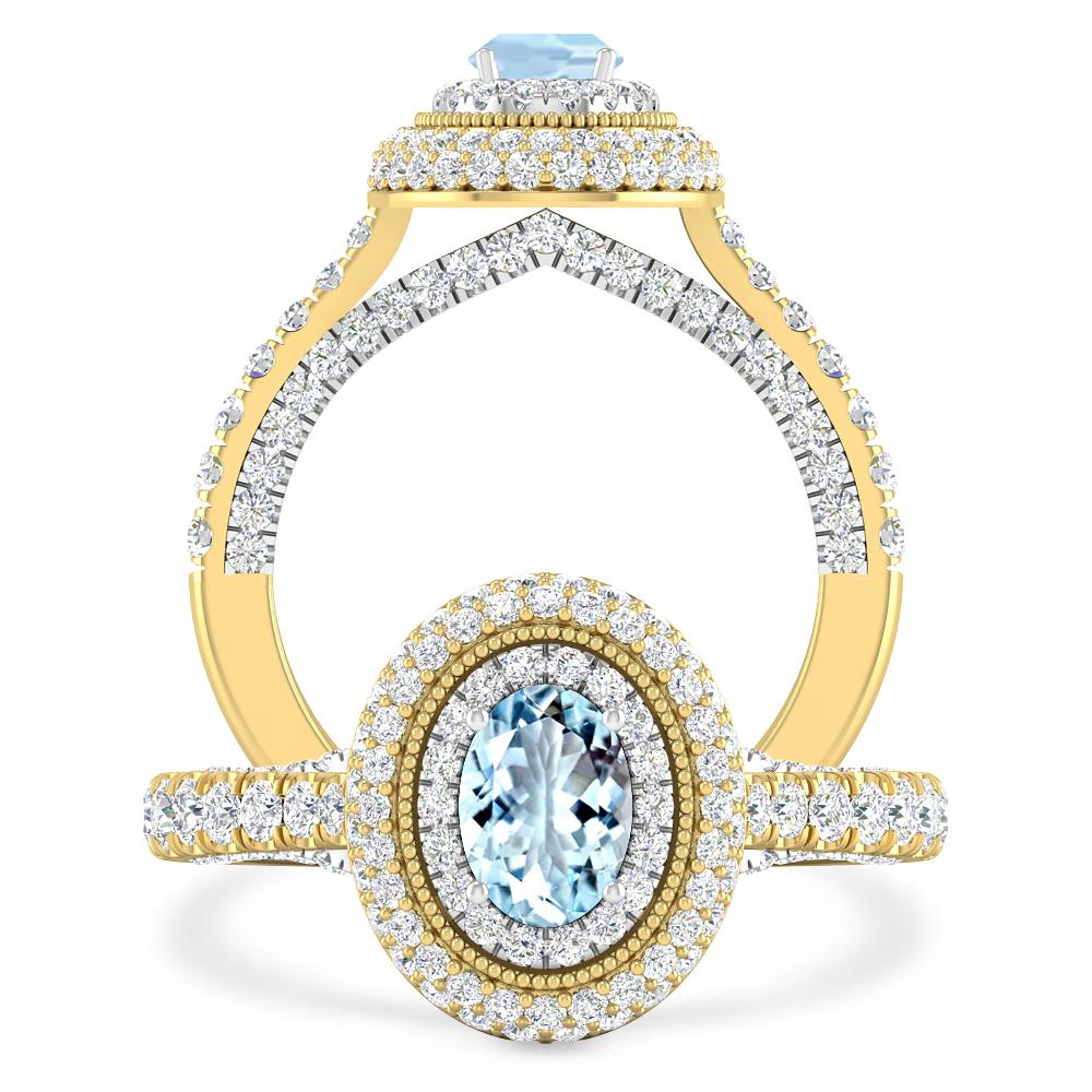 Yellow Gold/White Gold - Aquamarine