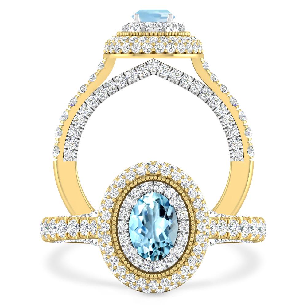 Yellow Gold - Aquamarine