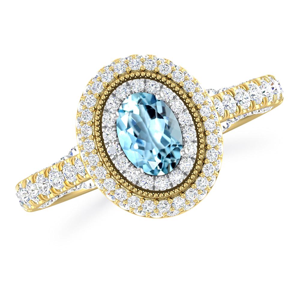 Yellow Gold/White Gold - Aquamarine
