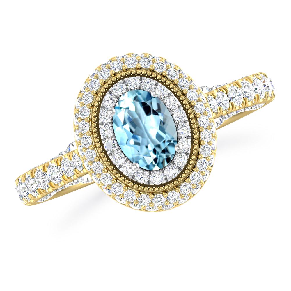 Yellow Gold - Aquamarine