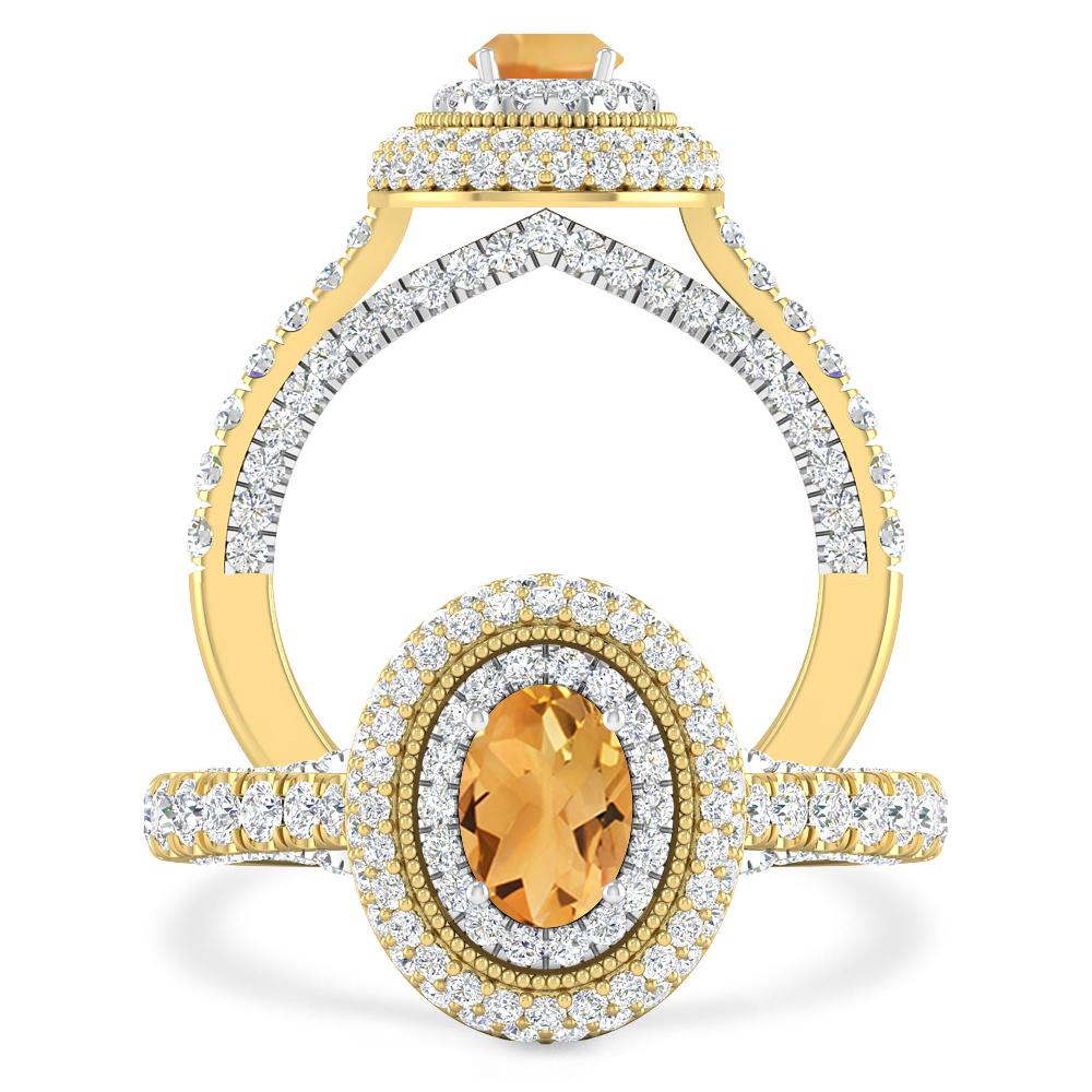 Yellow Gold/White Gold - Citrine