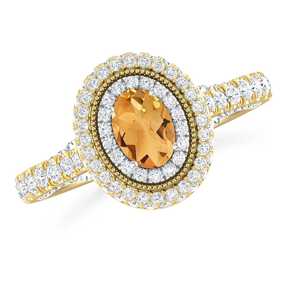 Yellow Gold/White Gold - Citrine