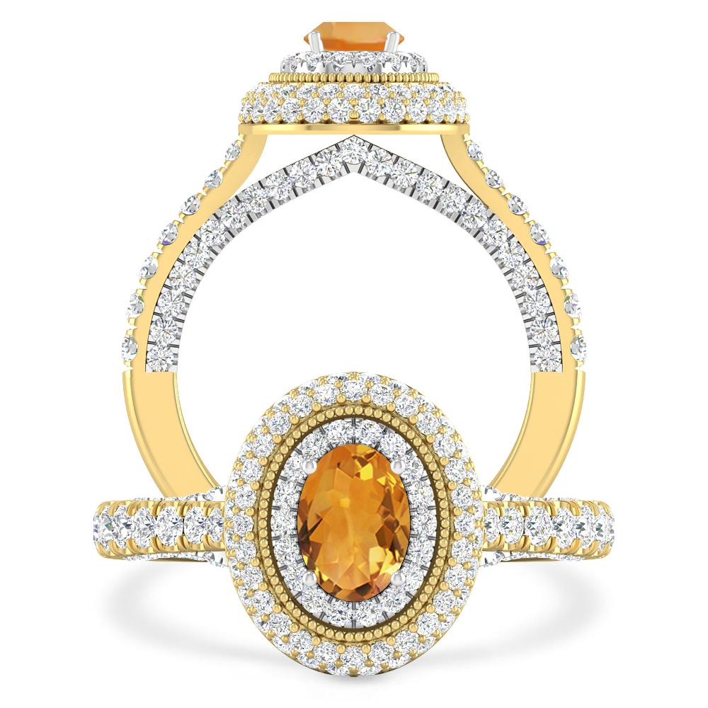 Yellow Gold/White Gold - Citrine