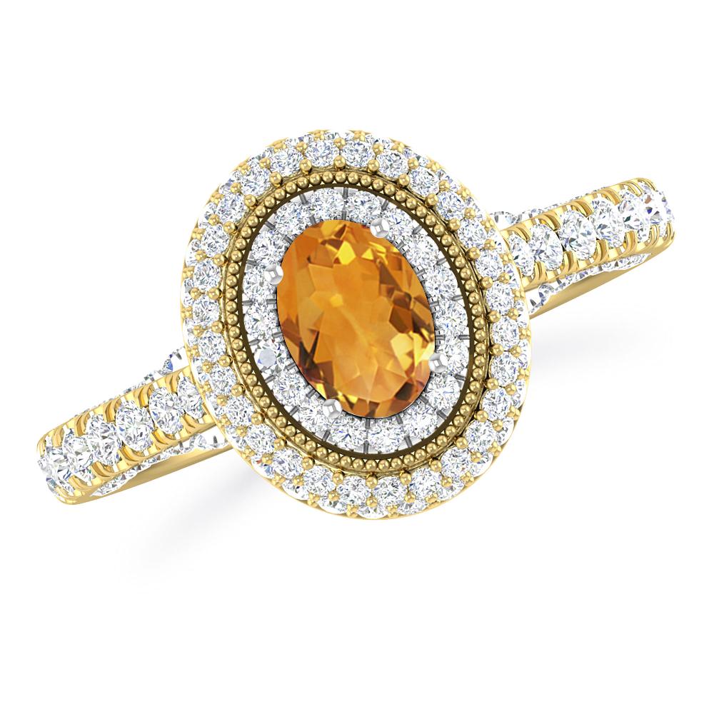 Yellow Gold/White Gold - Citrine