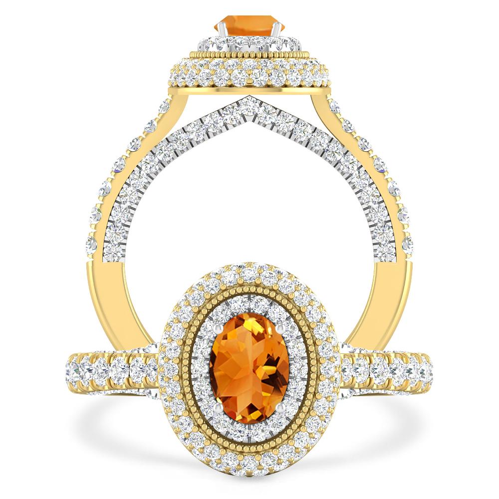 Yellow Gold/White Gold - Citrine