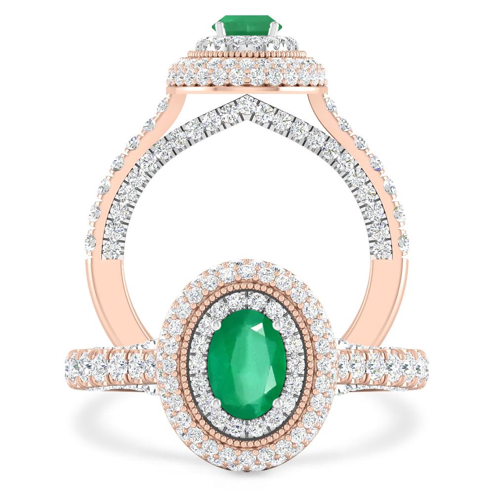 Rose Gold/White Gold - Emerald