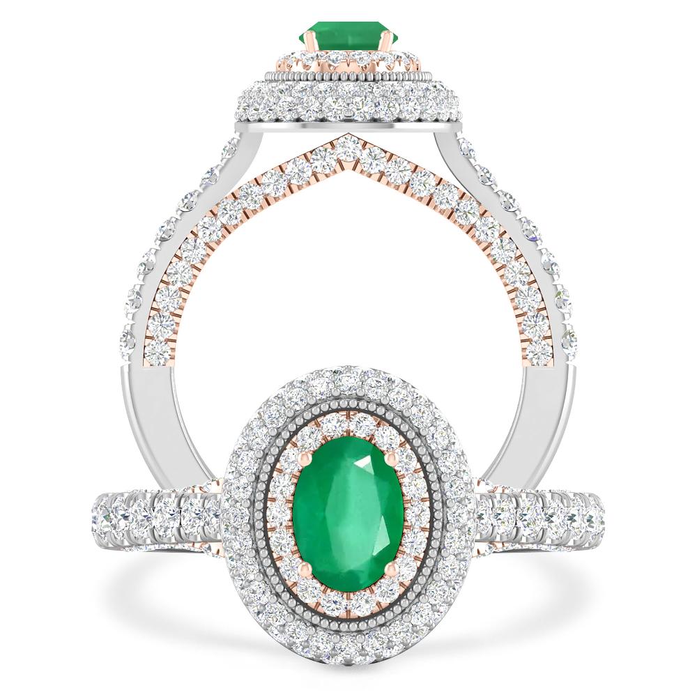 White Gold/Rose Gold - Emerald