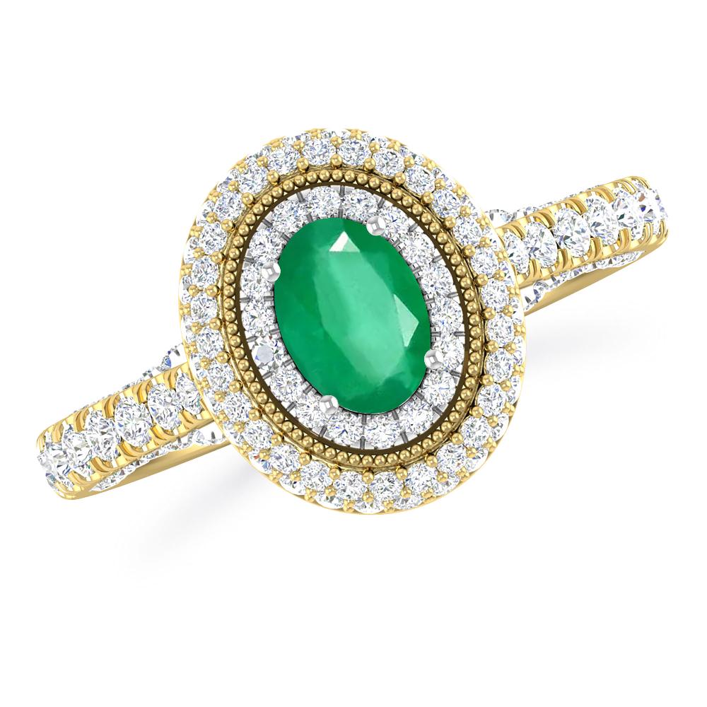 Yellow Gold/White Gold - Emerald