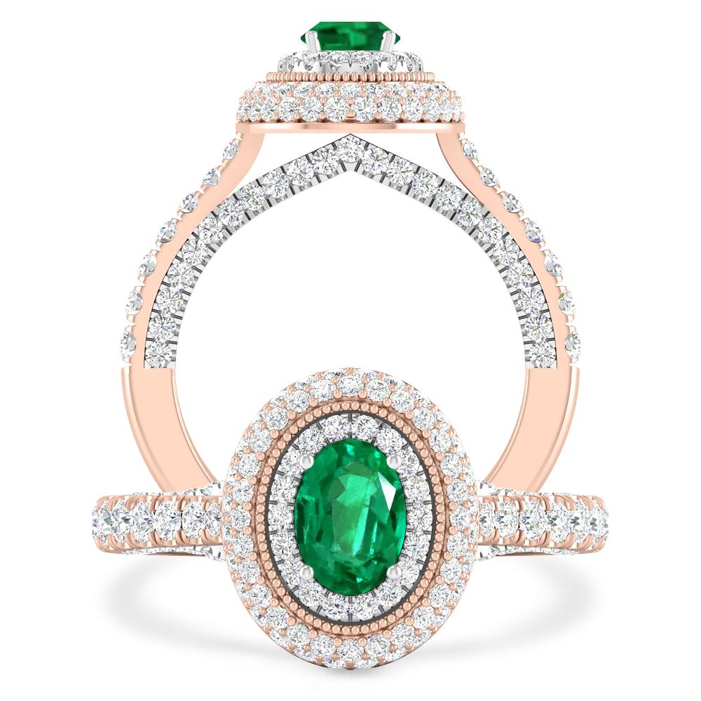 Rose Gold/White Gold - Emerald