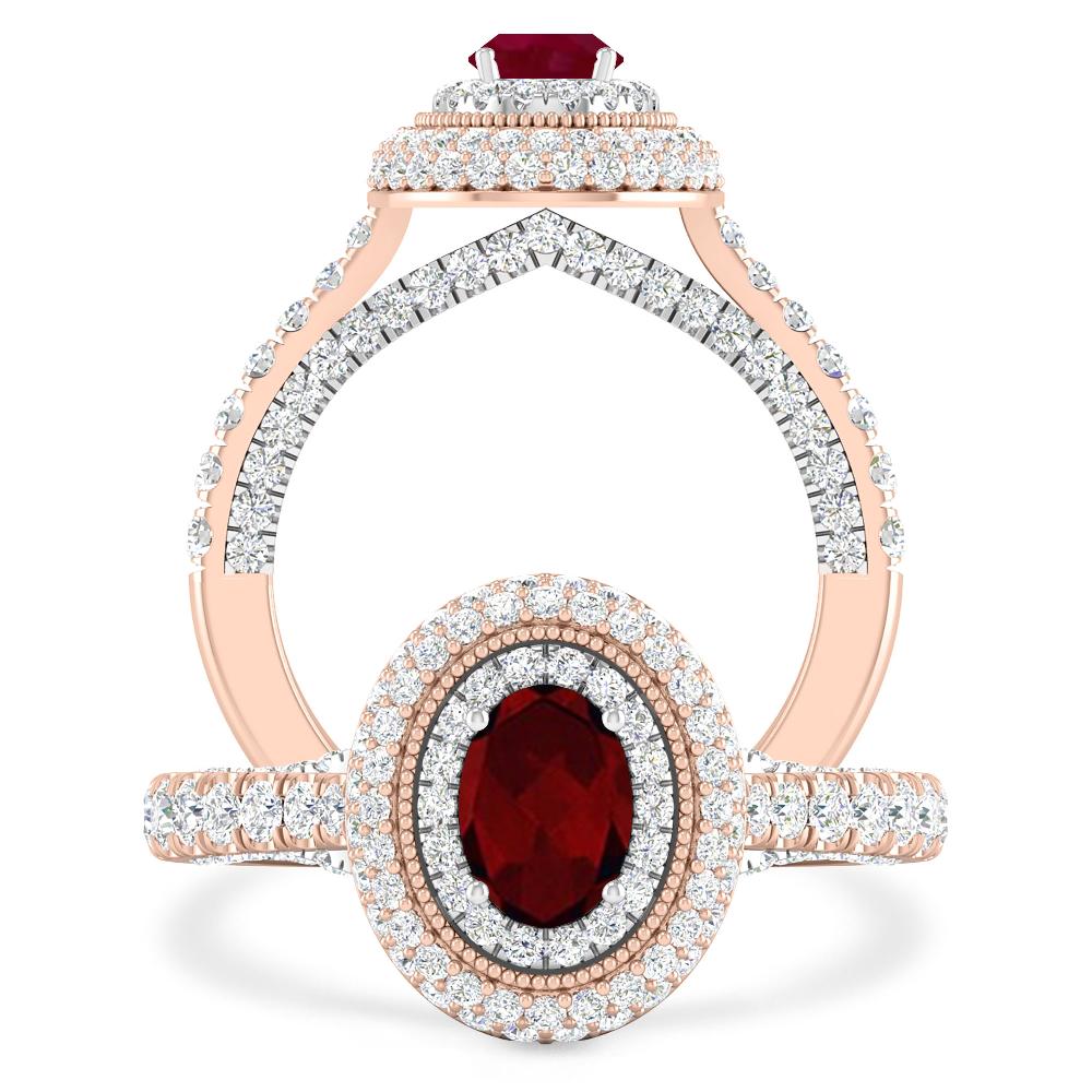Rose Gold/White Gold - Garnet