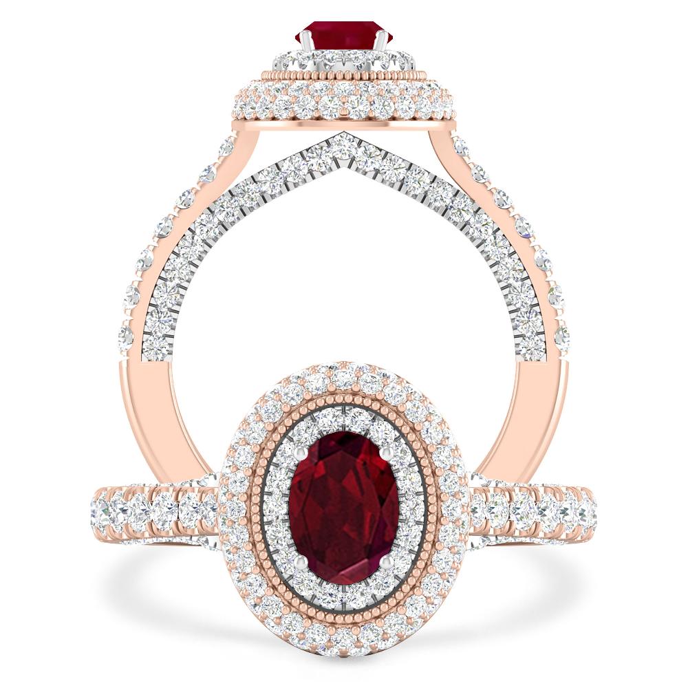 Rose Gold/White Gold - Garnet