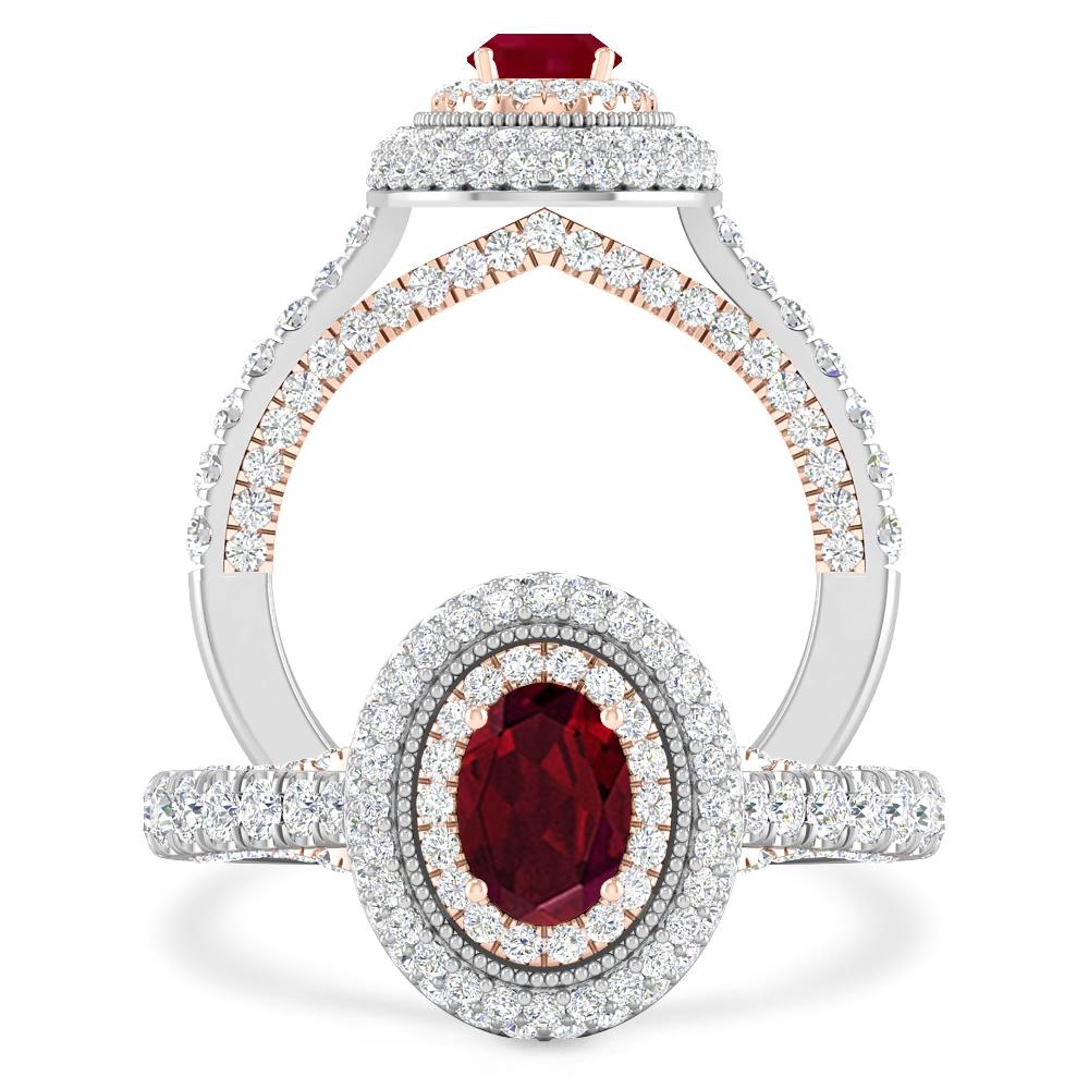 White Gold/Rose Gold - Garnet