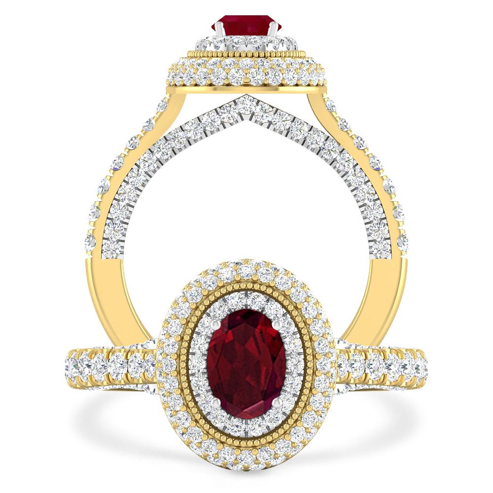 Yellow Gold/White Gold - Garnet