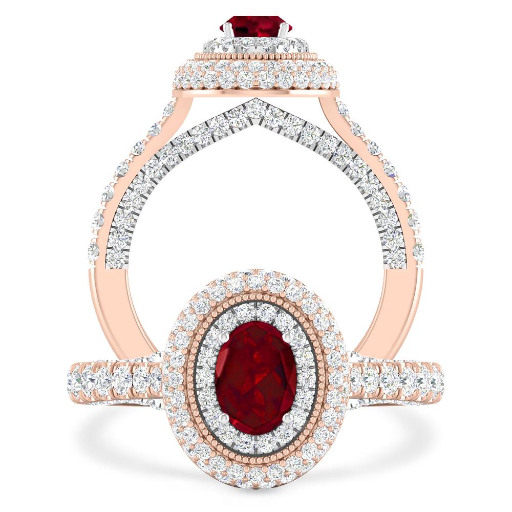 Rose Gold/White Gold - Garnet