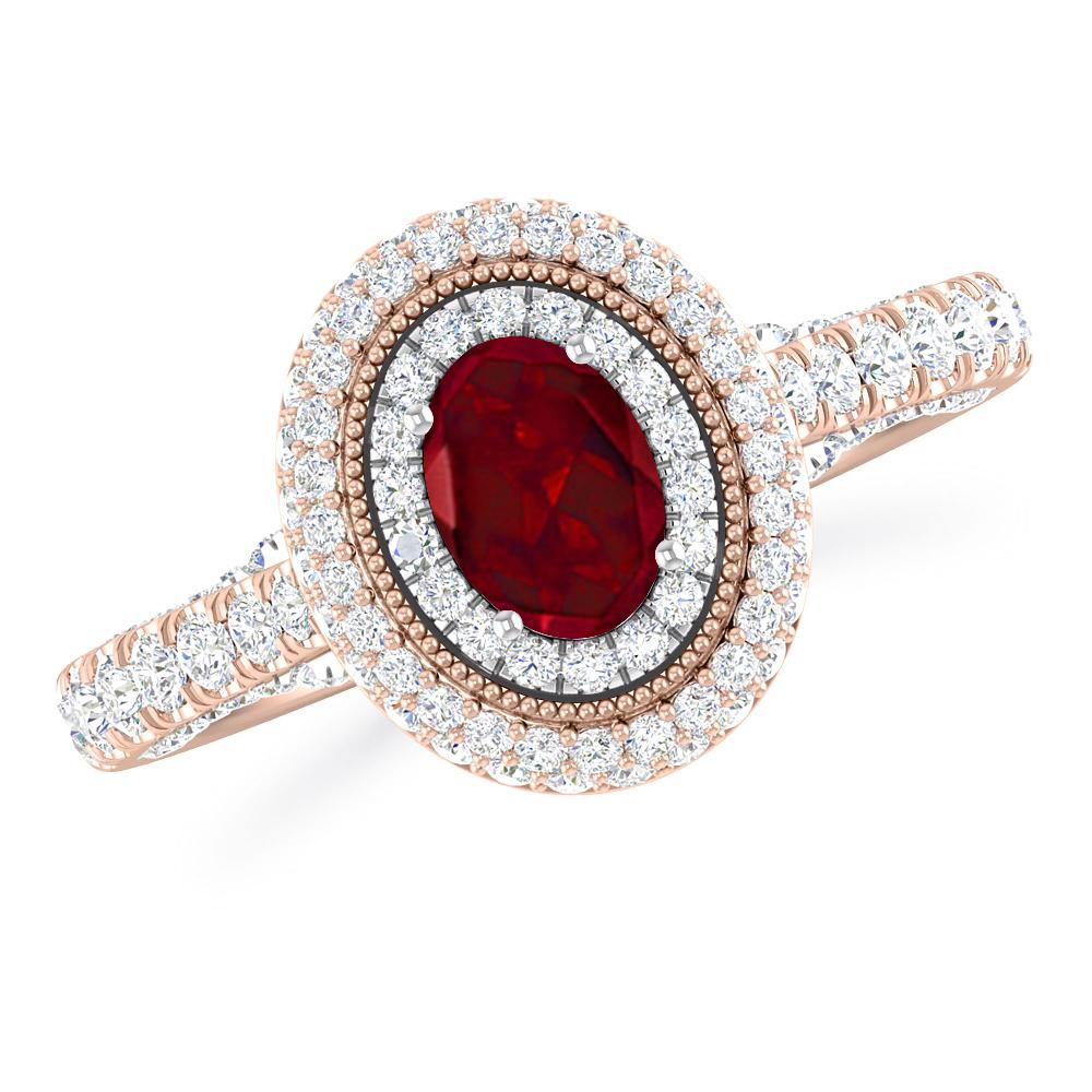 Rose Gold/White Gold - Garnet