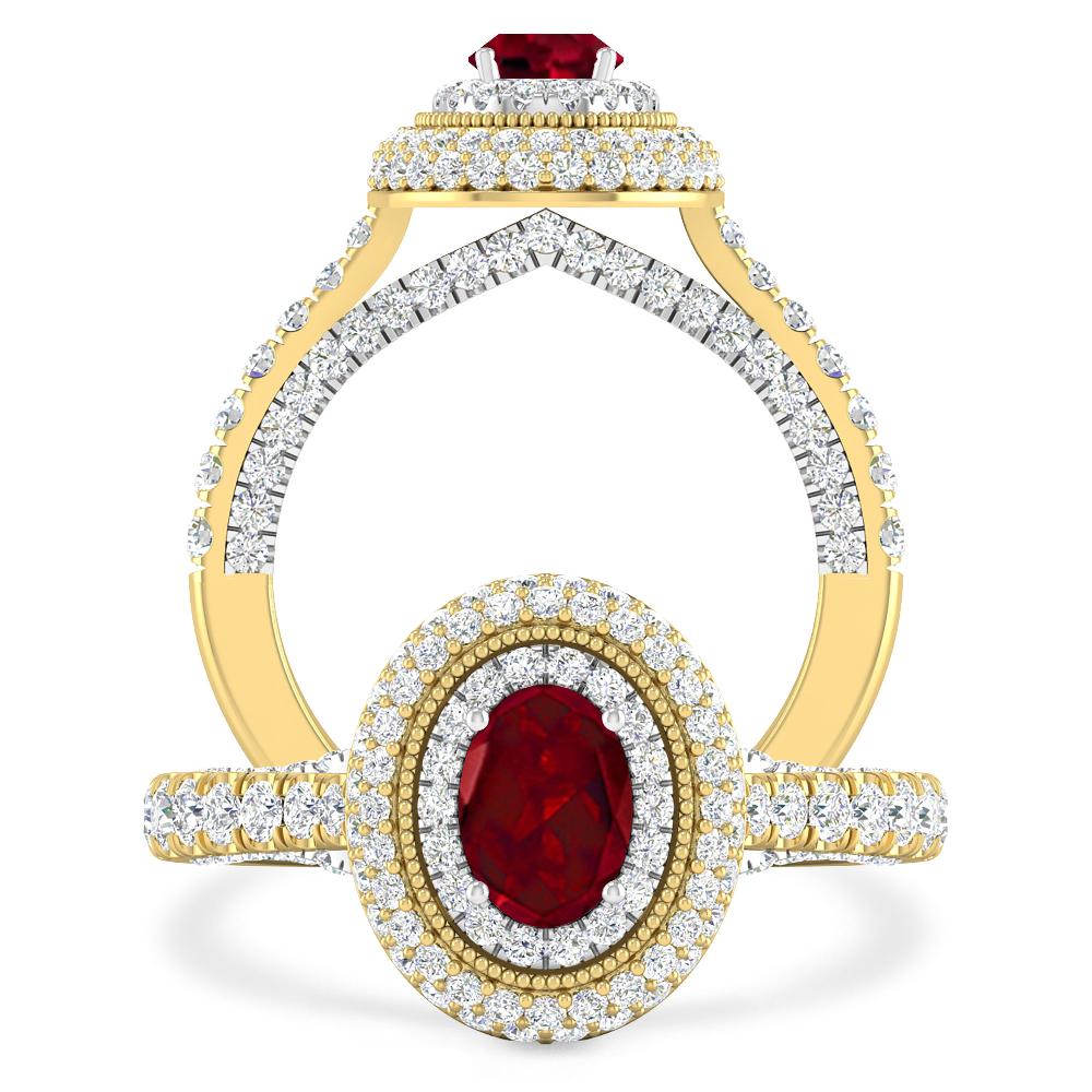 Yellow Gold/White Gold - Garnet