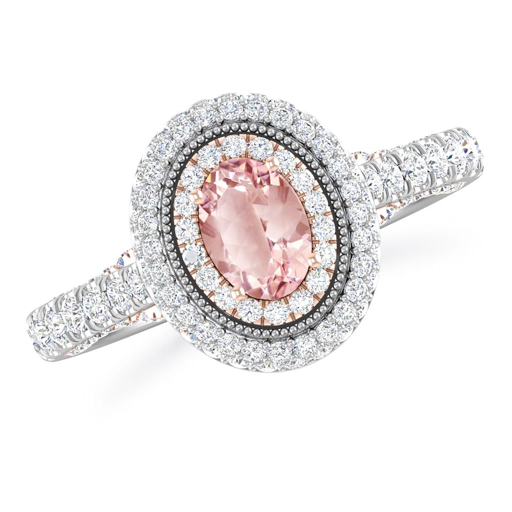 White Gold/Rose Gold - Morganite