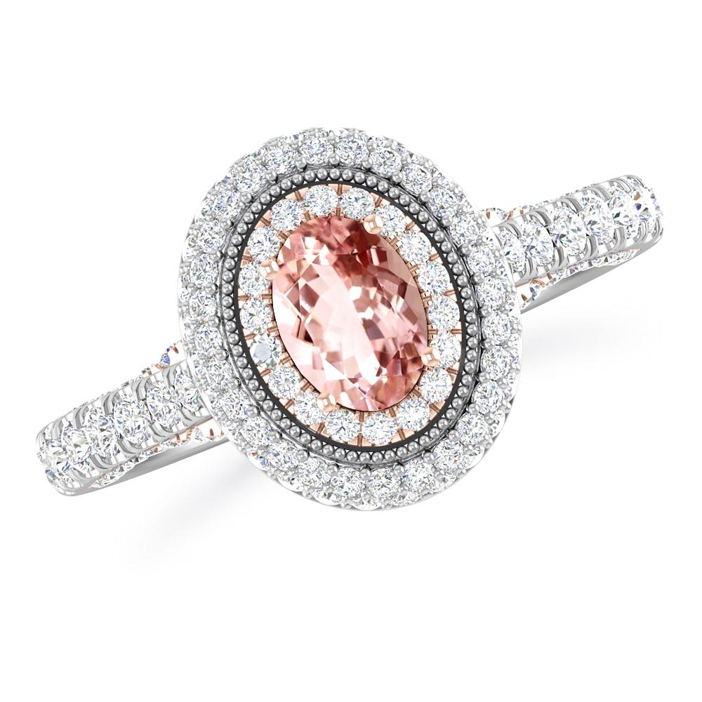 White Gold/Rose Gold - Morganite