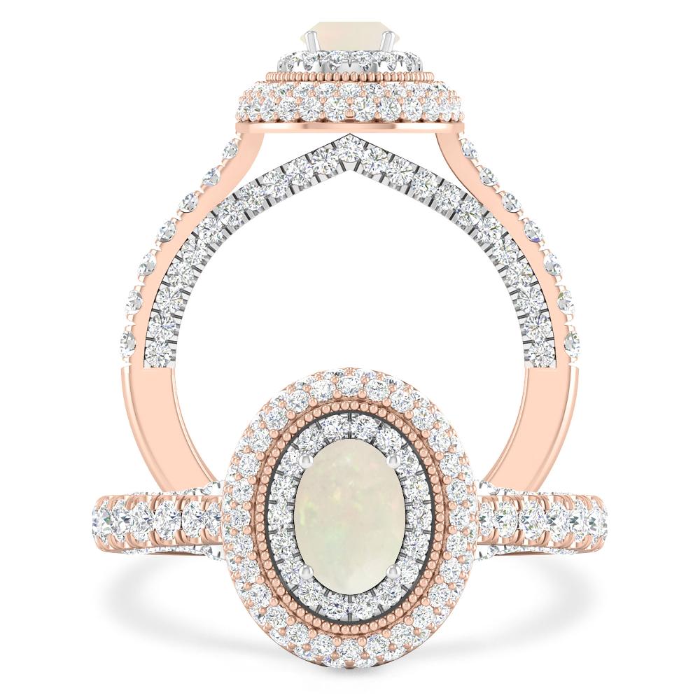 Rose Gold/White Gold - Opal