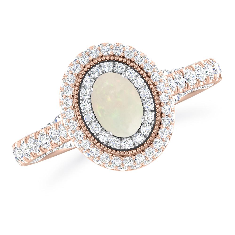Rose Gold/White Gold - Opal