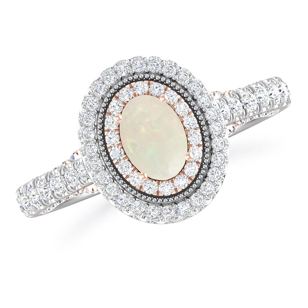 White Gold/Rose Gold - Opal