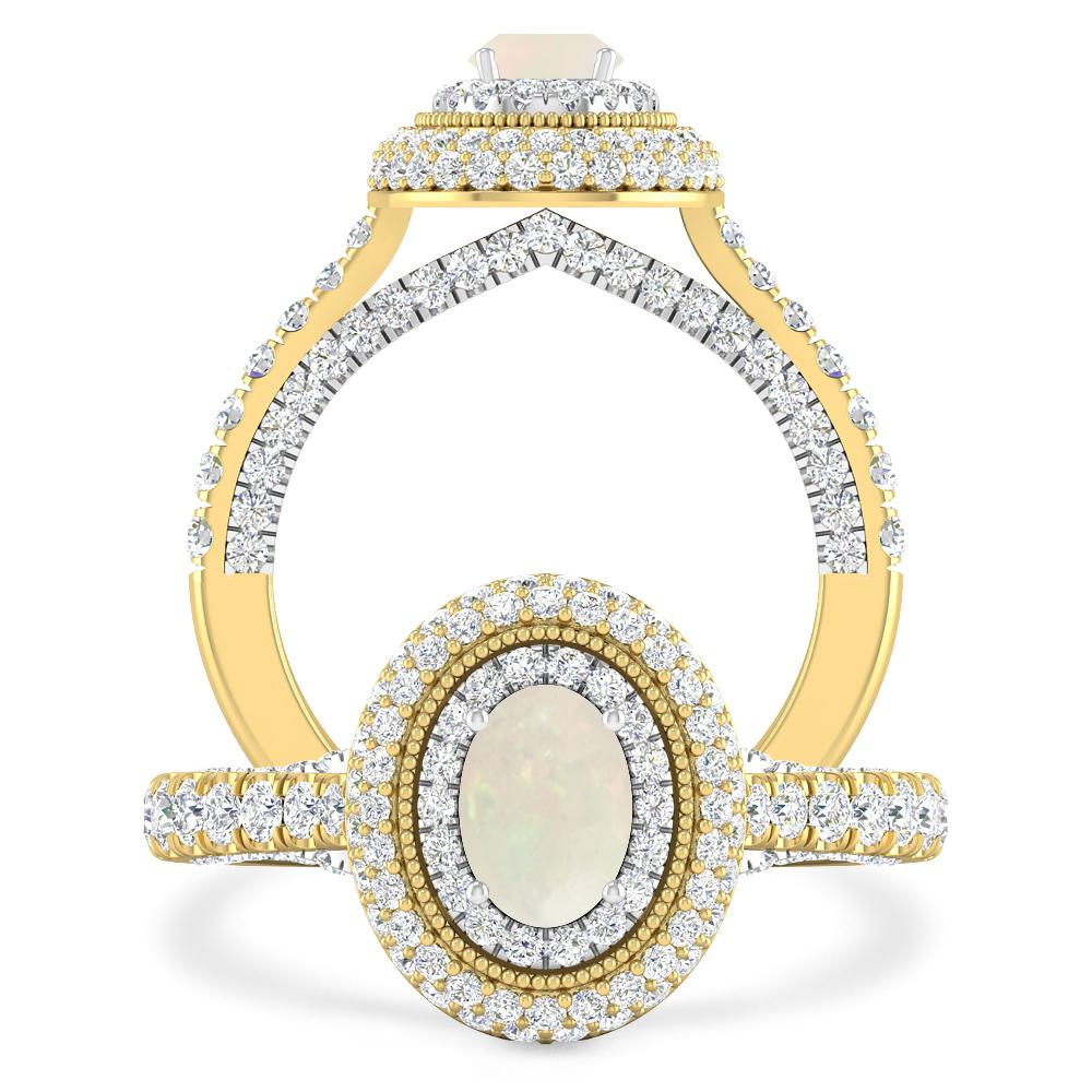 Yellow Gold/White Gold - Opal