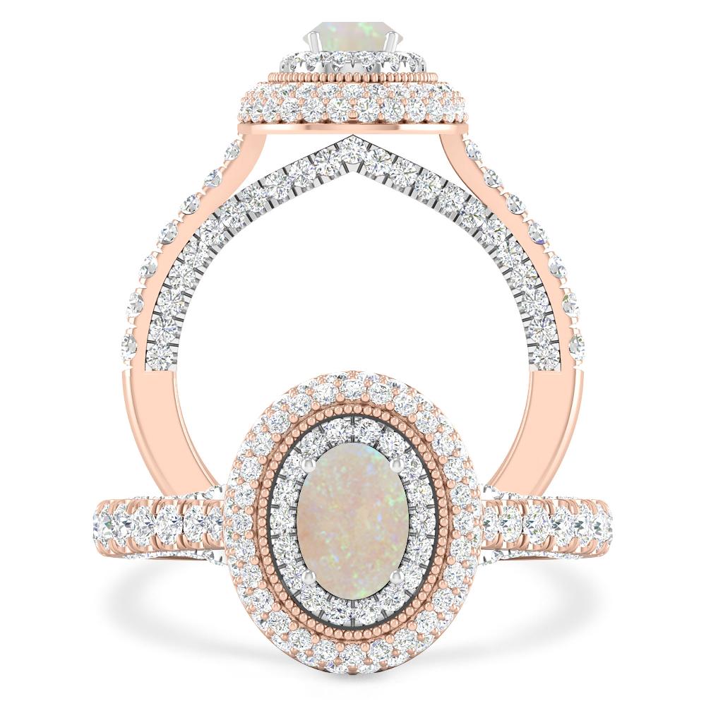 Rose Gold/White Gold - Opal