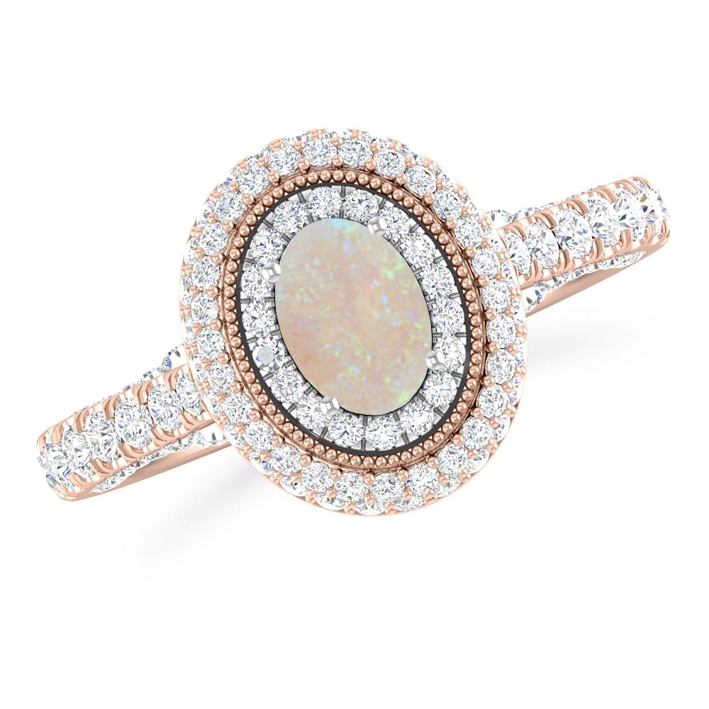 Rose Gold/White Gold - Opal